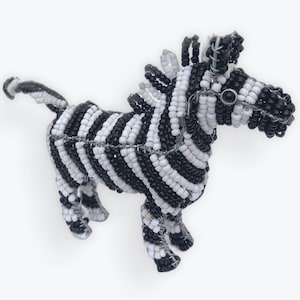 Zebra Figur! Afrikanische Perlenkunst. fair gehandelt.