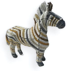 Zebra Figur! Afrikanische Perlenkunst. fair gehandelt.