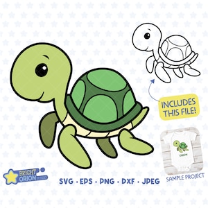 Cute Sea Turtle Svg, Sea Creature Png, Ocean Animal, Turtle Outline, Nursery Graphic, Cricut, Cutfile, Silhouette, Vector, Clipart, Jpeg