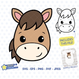 Cute Pony Face Svg, Horse Head Svg, Ranch Svg, Barn Svg, Horse Svg Files, Farm Animal Svg, Baby Animal Svg, Cute Animal Clipart, Cricut, Png