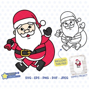Funny Santa Claus with Christmas Gifts Svg, Jolly Saint Nick Eps, Santa Hat Jpeg, Santa&#39;s Beard, Merry Christmas, Holiday Png, Xmas Shirt