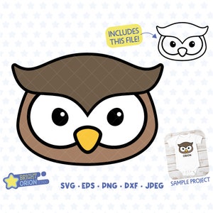 Cute Baby Owl Face Svg, Owl Head Svg for Cricut, Woodland Animals Svg, Forest Animal, Owl Clipart, Owl Png, Owl Baby Shower, Nursery Decor