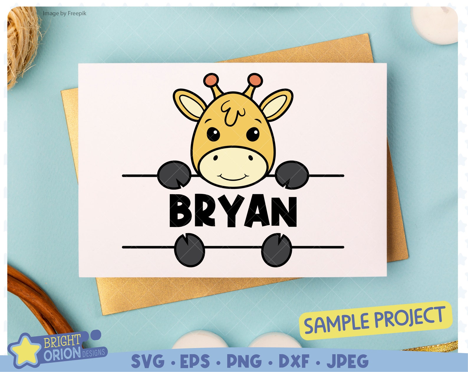 Cute Baby Giraffe Split Monogram Svg Name Frame Safari - Etsy