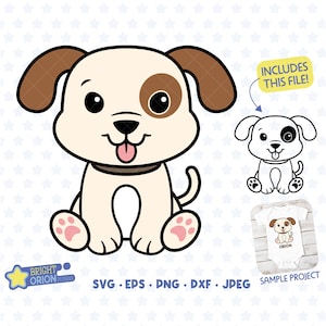 Cute Puppy Svg, Dogs Clipart, Dog Outline, Farm Animal, Dog Mom, Gender Reveal, Best Friends, Baby vector, Pillow, Baby Boy, Toddler, Cricut