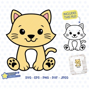 Cute Kitten Svg, Peeking Cat Svg, Ranch Svg, Barn Svg, Cat Face Png, Farm Animal Svg, Baby Animal Svg, Newborn Svg, Cute Animal Clipart