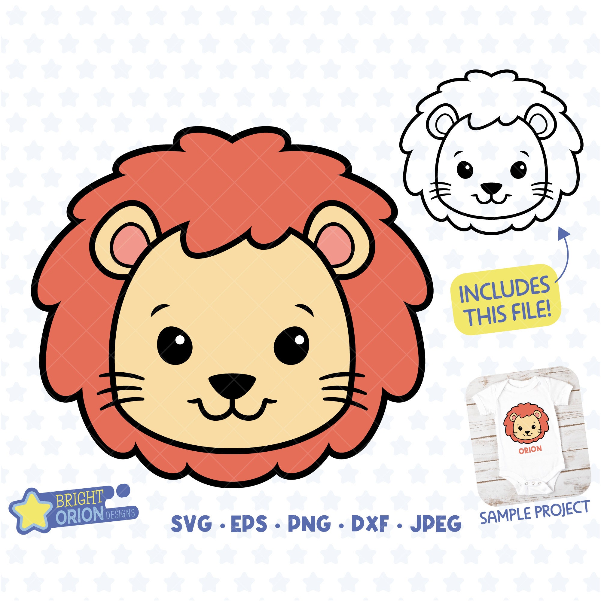 Easy Cartoon Lion Head