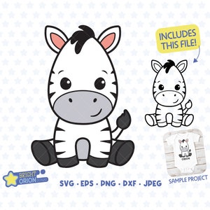 Cute Baby Zebra Svg, Jungle Animal Svg, Zoo Animal Svg, Safari Animal Svg, baby Shower Evite, Toddler Shirt Svg, Newborn Svg, Cricut Svg