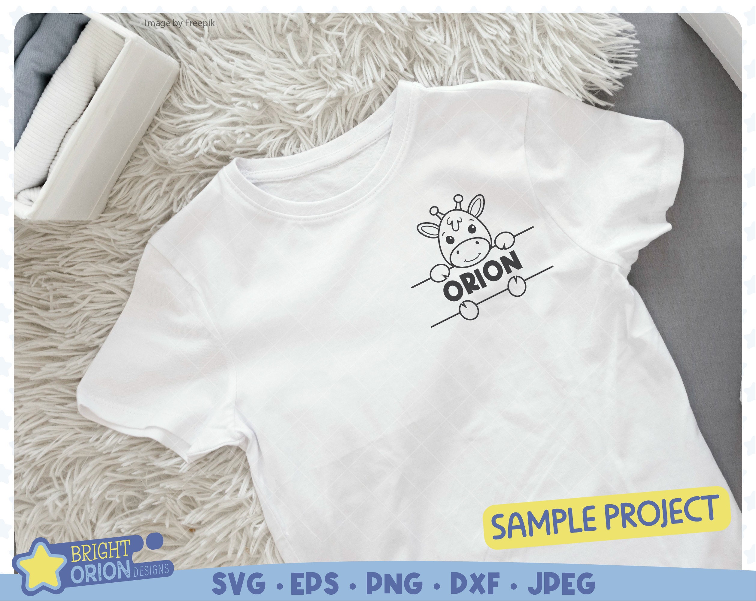 Cute Baby Giraffe Split Monogram Svg Name Frame Safari - Etsy