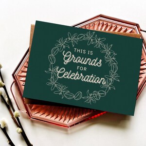 Félicitations | Toute occasion | Mariage et fiançailles | Nouvel emploi | carte postale pour les amateurs de café | Carte de voeux vierge A7 (5 x 7 pouces)