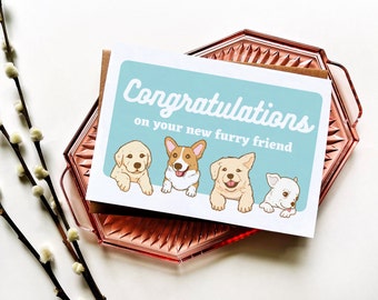 Congratulations For New Pet Parents | New Puppy | A7 (5x7 inch) Greeting Card