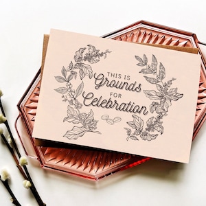 Félicitations | Toute occasion | Mariage et fiançailles | Nouvel emploi | carte postale pour les amateurs de café | Carte de voeux vierge A7 (5 x 7 pouces)