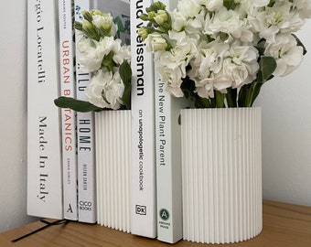 Minimalist Book End Vase White