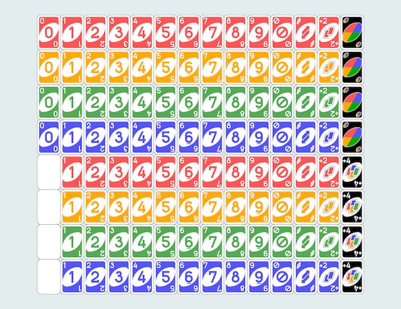 Printable UNO Cards 52 Printable UNO Cards Printable Game - Etsy