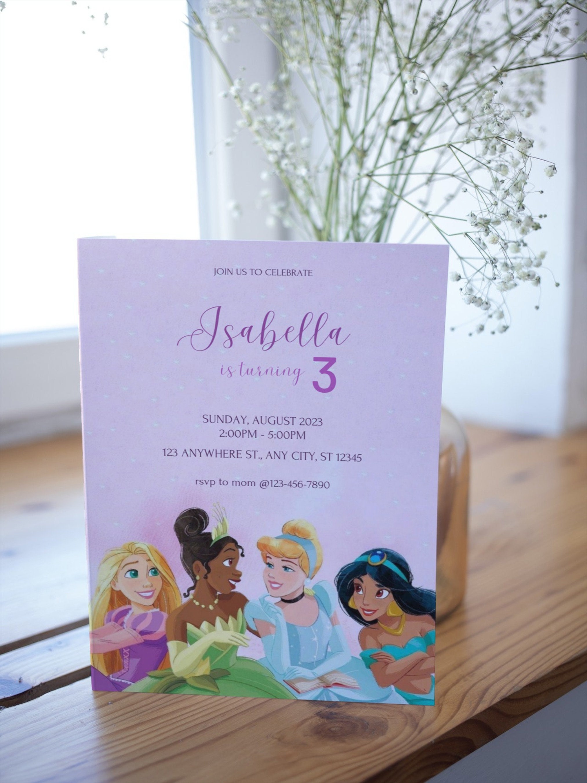 Disney Princess Birthday Invitation Birthday Princess Invitation ...