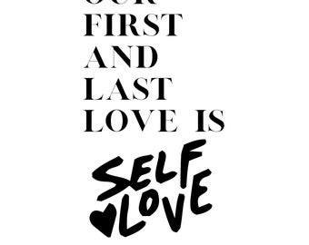 self love definition print | self love wall art | definition print | minimalist poster | printable wall art | digital download