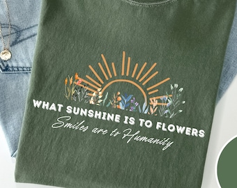 Camisa de flores silvestres, camisa floral, camisa botánica, camisa amante de la naturaleza, camisa boho cottagecore de colores cómodos, plantas de la naturaleza floral del jardinero