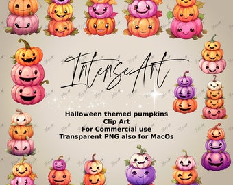 Halloween pumpkins clipart, modern pumpkin clipart, cute pumpkin clipart, pumpkin png files, halloween png, halloween clipart
