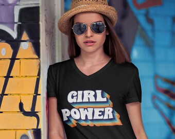 Girl Power/Woman Power, feminist, feminist t-shirt, gender equality, 70's text