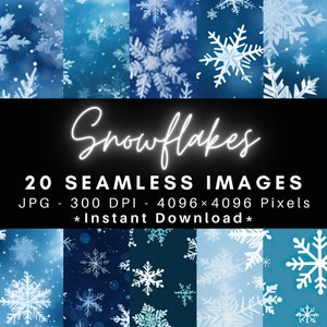 Snowflakes - 20 Seamless Texture Patterns Digital Paper