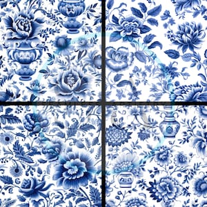 Delft Blue - 20 Seamless Texture Patterns Digital Paper - Etsy