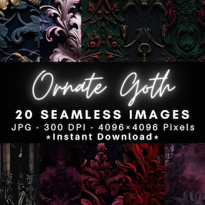 Verziert Goth - 20 Nahtlose Textur Muster Digitales Papier