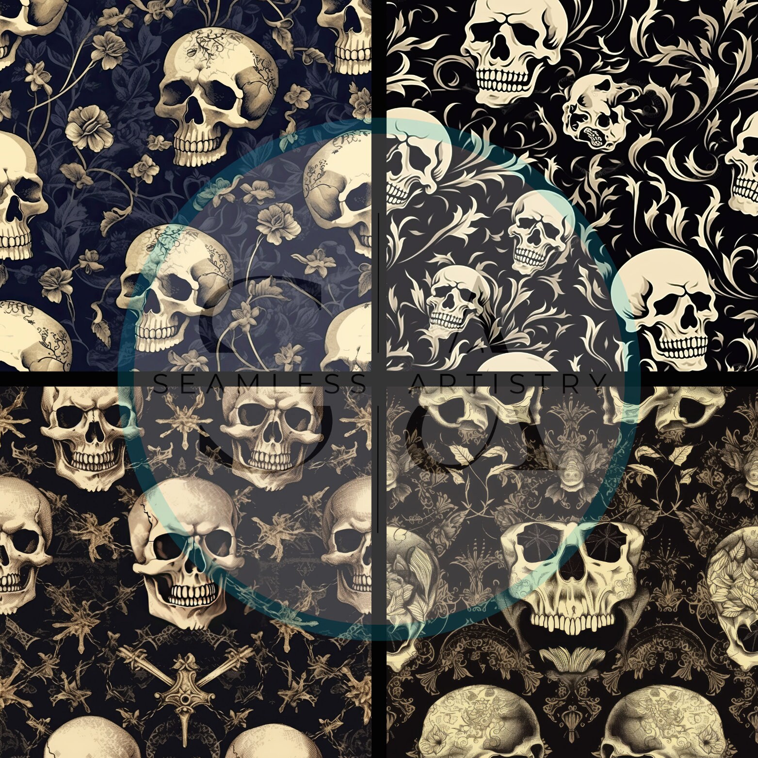 Vintage Goth - 20 Seamless Texture Patterns Digital Paper - Etsy