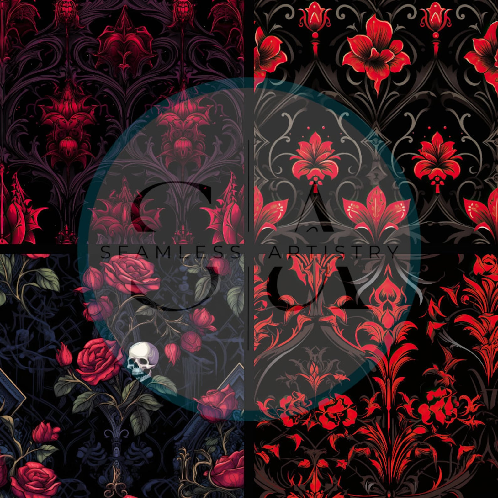 For the Love of Goth - 20 Seamless Texture Patterns Digital Paper - Etsy