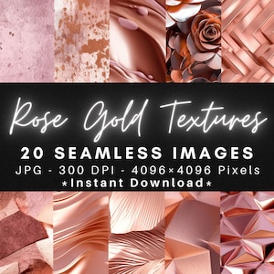 Rose Gold Textures - 20 Seamless Texture Patterns Digital Paper