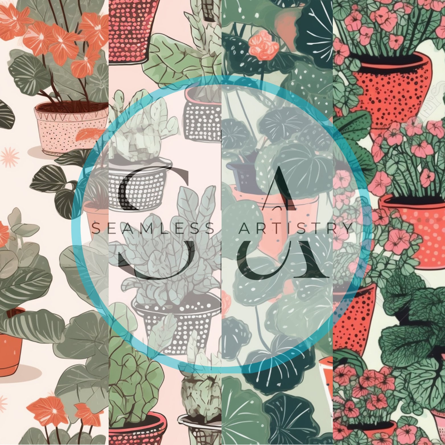 House Plants - 20 Seamless Patterns Textures Digital Paper - Etsy
