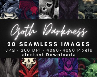 Goth Darkness - 20 motifs de texture sans couture papier numérique