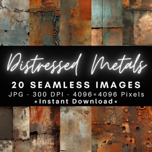 Distressed Rusty Metal - 20 Seamless Patterns Textures Digital Paper