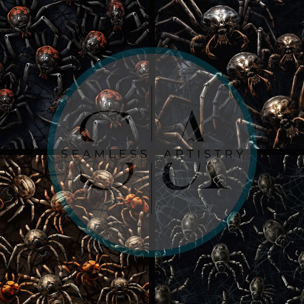 Scary Spiders 20 Seamless Texture Patterns Digital Paper - Etsy