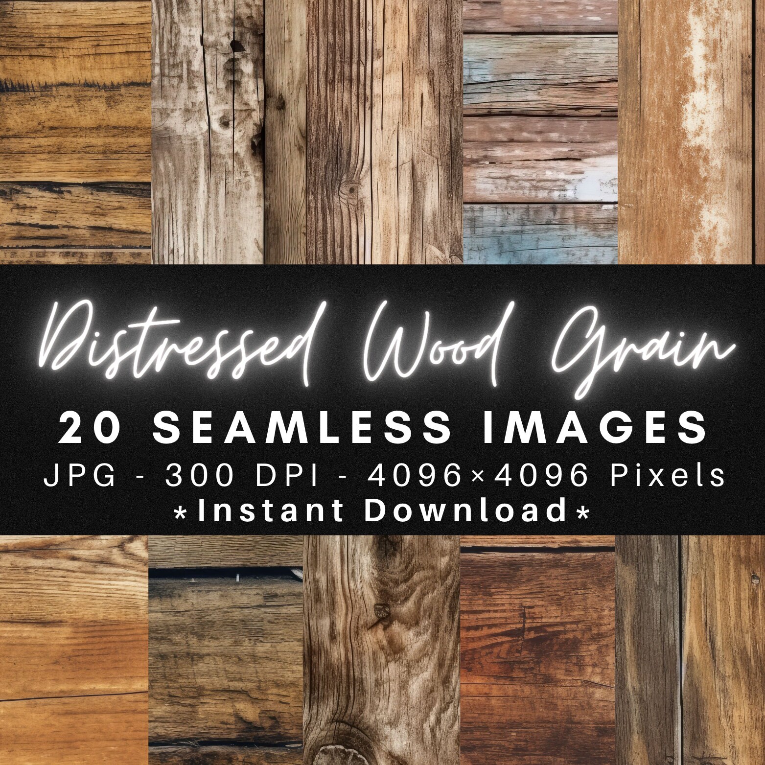 Distressed Wood Grain - 20 Seamless Patterns Textures Digital Paper - Etsy