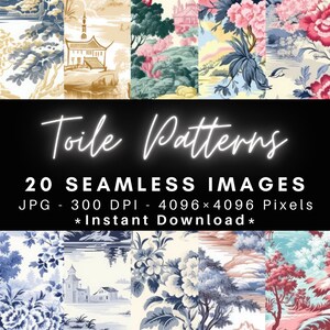 Toile Patterns - 20 Seamless Texture Patterns Digital Paper