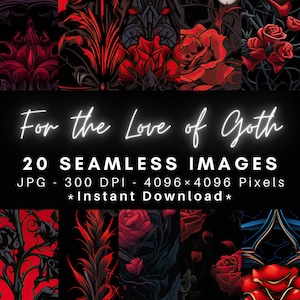 For the Love of Goth - 20 Seamless Texture Patterns Digital Paper