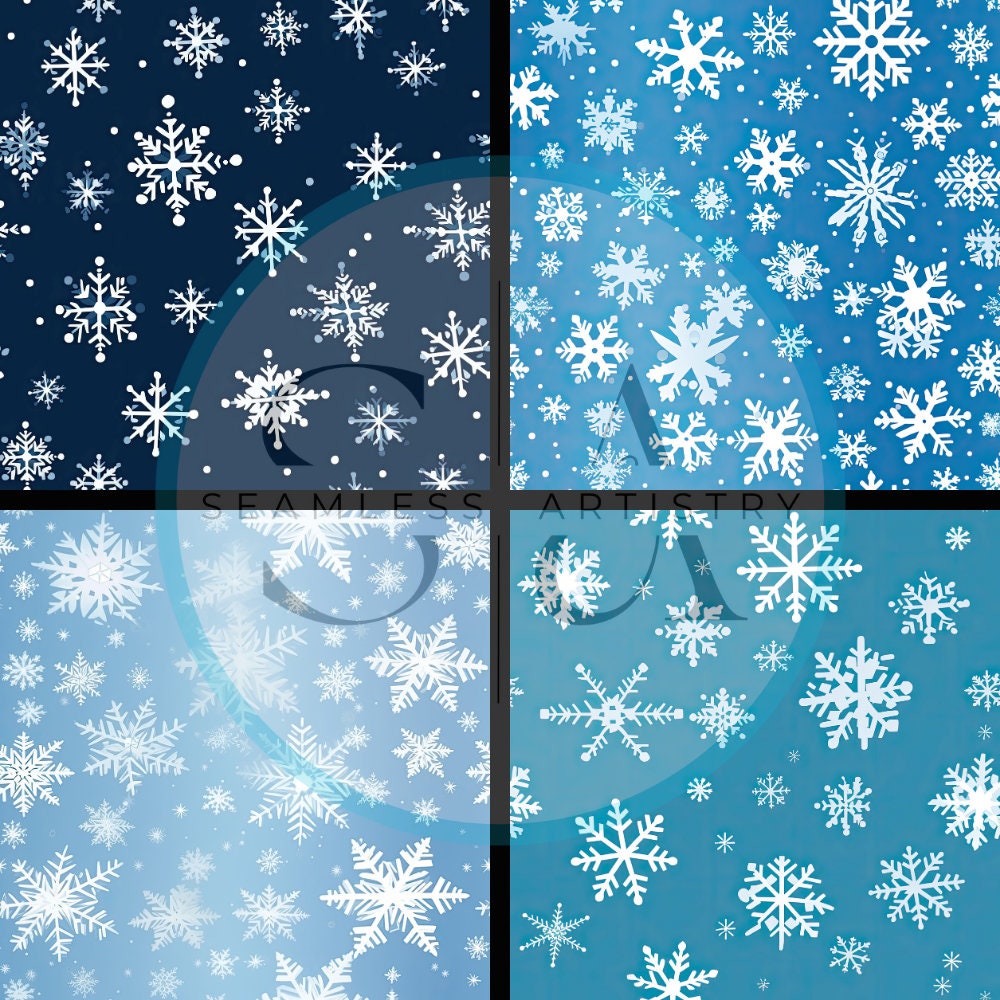 Snowflakes - 20 Seamless Texture Patterns Digital Paper - Etsy