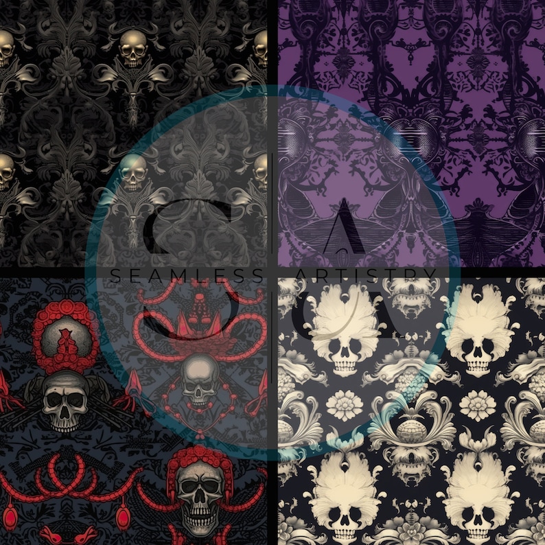 Vintage Goth - 20 Seamless Texture Patterns Digital Paper - Etsy