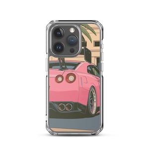 Pink JDM GTR iPhone Case - MagSafe Compatible, Car Gift