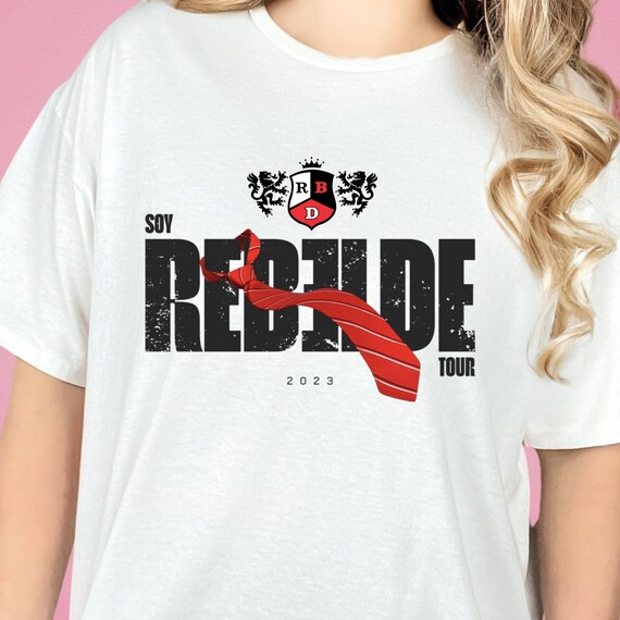 Rebelde t-shirt, RBD t shirt, Rebelde Red, RBD Touring Shirt, pa’ Los 2000 escuchaba, rbd tee shirts, Camisa Rebelde Tour Merch, Shirt
