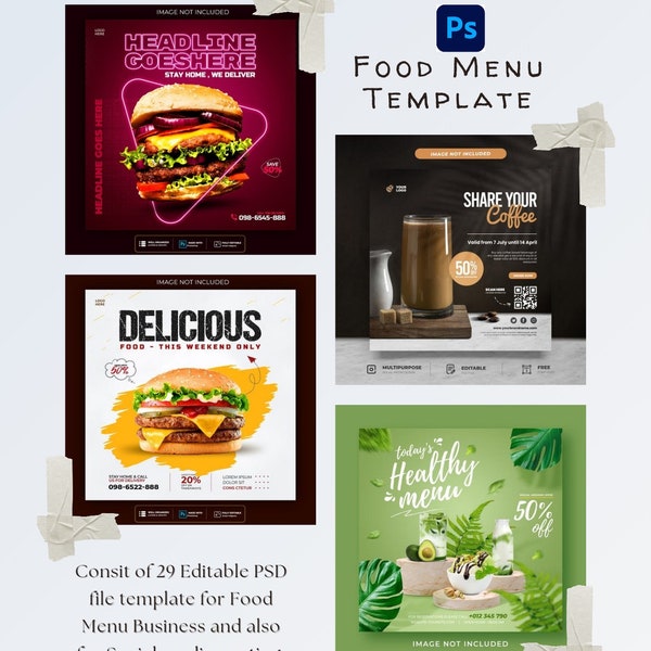 Easy to Edit Advertisement Templates for Food Banner.