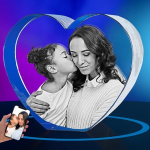 3D Crystal Photo, Mothers Day Gifts for Women, Mom, Personalized 3D Picture in Crystal,  Great Memorial Gift, Birthday, Anniversary Gift