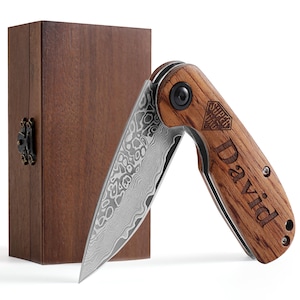 Personalized Pocket Knife, Custom Engraved Folding Knife for Camping, Hunting, Outdoors – Gift for Men, Boyfriend, Father’s Day, Christmas