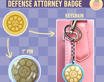 AA Defense Attorney Badge for Cosplay | 1" pin and keychain set