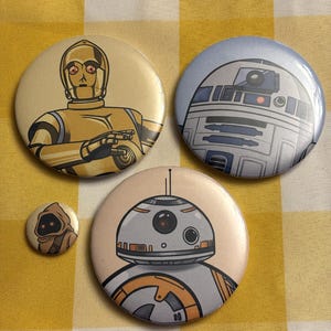 Star Wars Droids (+FREE Jawa pin) | 3&quot; Button Pins