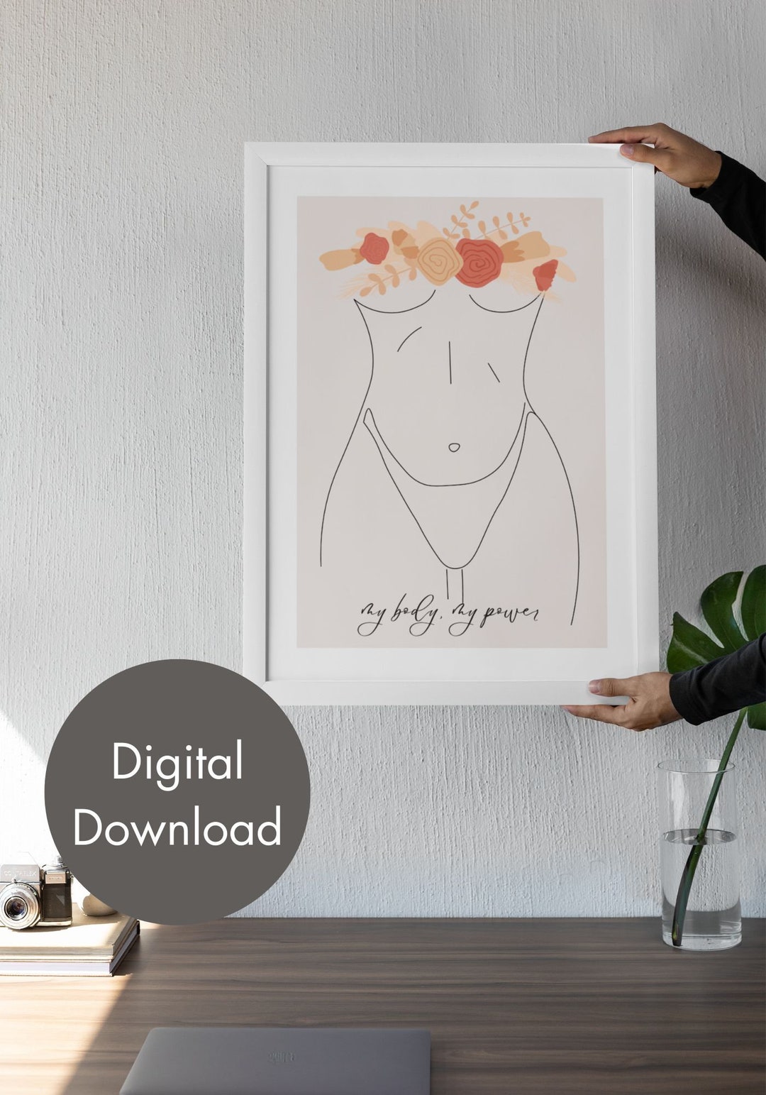 Curated visual reference: Feminist Humane Minimalist Perspective Reference: Female Body Empowerment Art Feminist Print Boho Minimalist