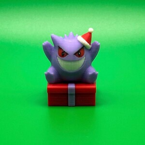 3D printed Christmas Gengar Figurine