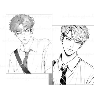 MBTI gift idea Kpop lover Xmas gift introvert ISTJ birthday K-pop coloring pages book Kpop boy fashion printable coloring page BTS Army girl digital download MBTI personality K-pop fashion coloring book ISTJ gift old school uniforms K-pop fan gift