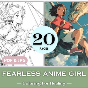 Ghibli Lovers Birthday Gift Idea Manga Coloring Pages Japanese Anime Ghibli Heroines Inspired Manga Girls Coloring Book Page Japan Gift