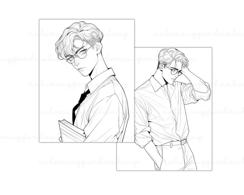 MBTI gift idea Kpop lover Xmas gift introvert ISTJ birthday K-pop coloring pages book Kpop boy fashion printable coloring page BTS Army girl digital download MBTI personality K-pop fashion coloring book ISTJ gift old school uniforms K-pop fan gift