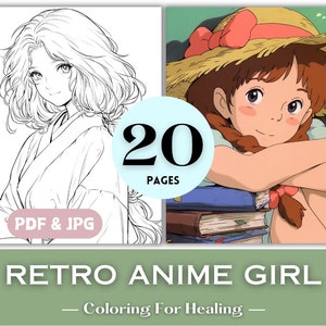 Ghibli Lovers Birthday Gift Idea Grayscale Coloring Pages Japanese Anime Ghibli Heroines Inspired Manga Girls Coloring Book Page Download